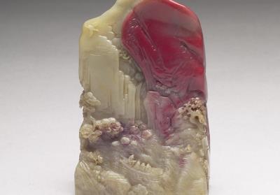 图片[2]-Chicken- blood stone seal depicting the Red Cliff, stamp uncut, Qing dynasty, the 2nd year of Qianlong reign, 1737-China Archive